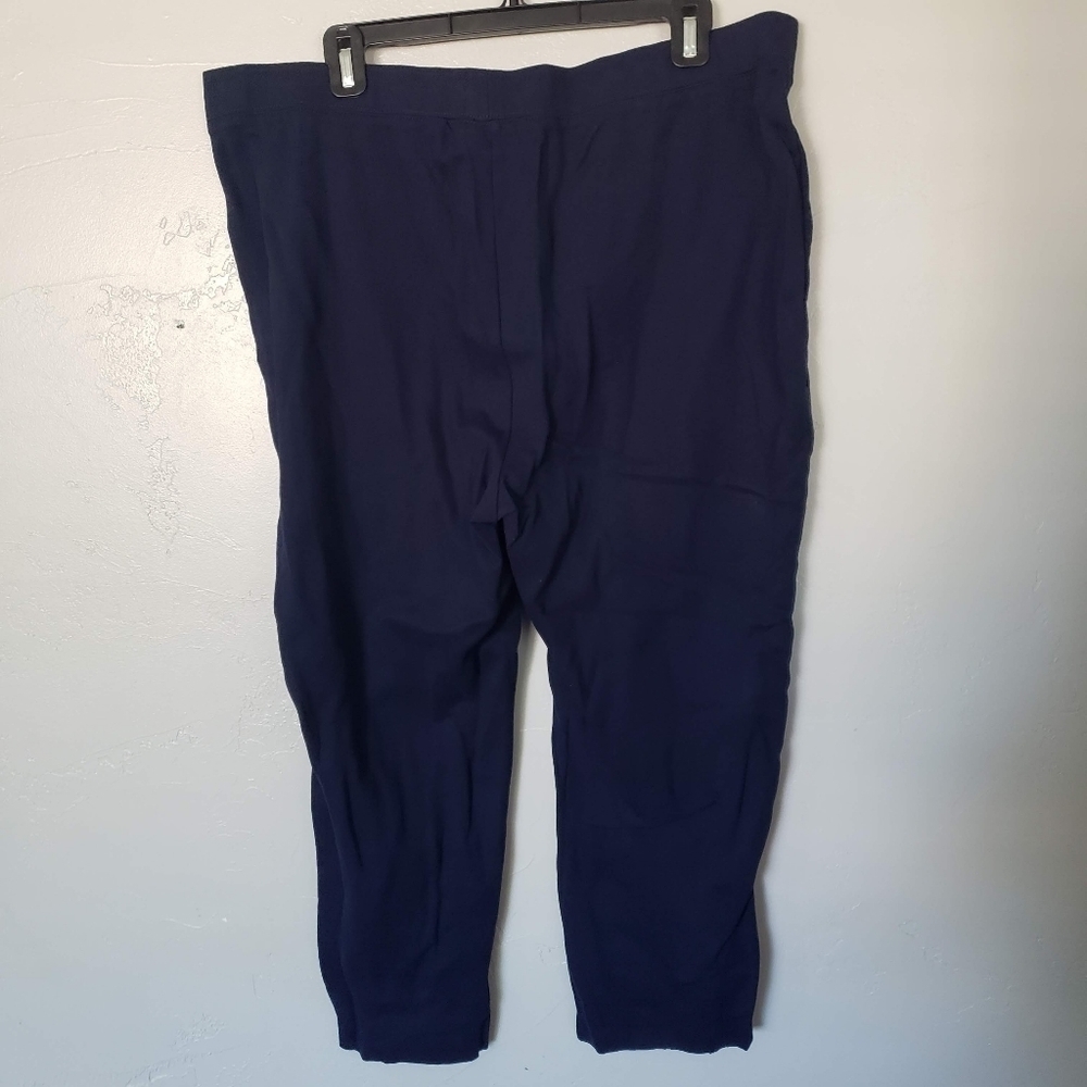 Susan Graver Women's XL Navy Blue Cropped Pants Capri Coastal Grandma - Picture 4 of 6